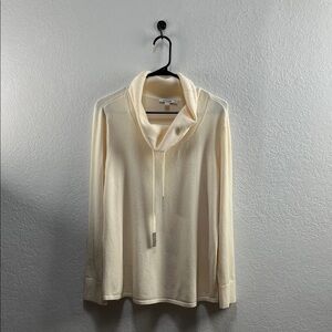 Chico’s Women’s Zenergy Luxe Cashmere Blend Cowl Sweater Sz L Comfy Long Sleeve